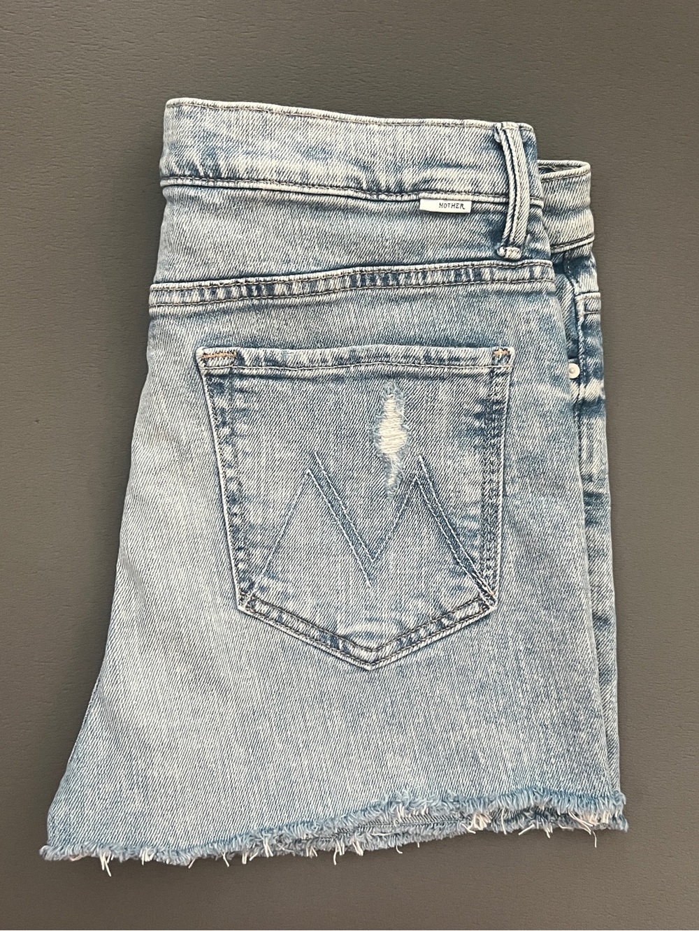 MOTHER distressed cut off denim shorts